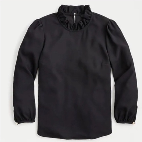 J.Crew Ruffle neck collar Blouse Long Sleeve Top - Picture 1 of 12